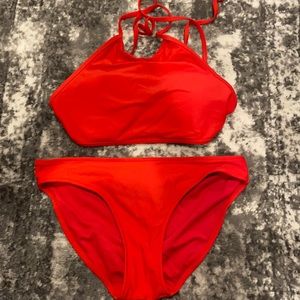 Aerie High Neck Red Bikini